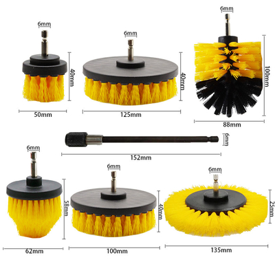 Скруббер силы щетки чистки сверла щетинки нейлона установил 7 ПК